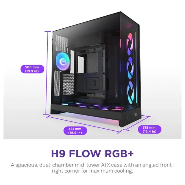 NZXT H9 Flow RGB+ Black