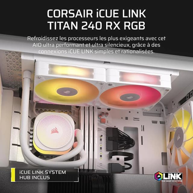 Corsair iCUE Link Titan 240 RX RGB White