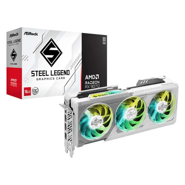 ASRock AMD Radeon RX 9070 Steel Legend OC 16Go GDDR6