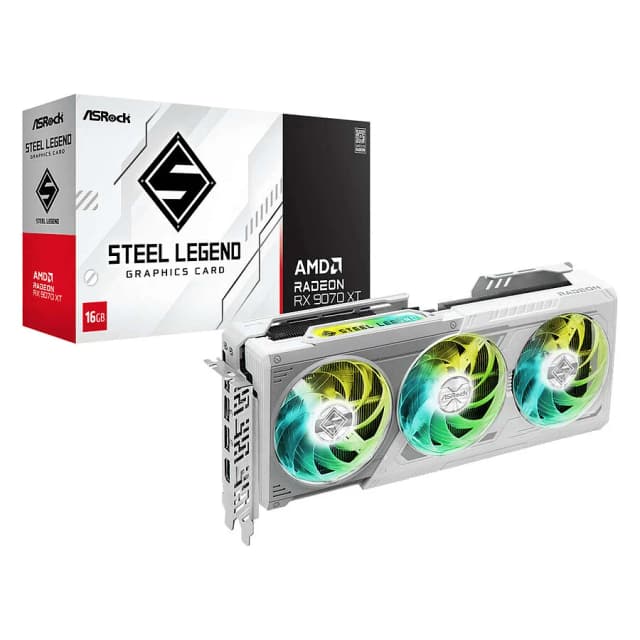 ASRock AMD Radeon RX 9070 XT Steel Legend 16Go GDDR6