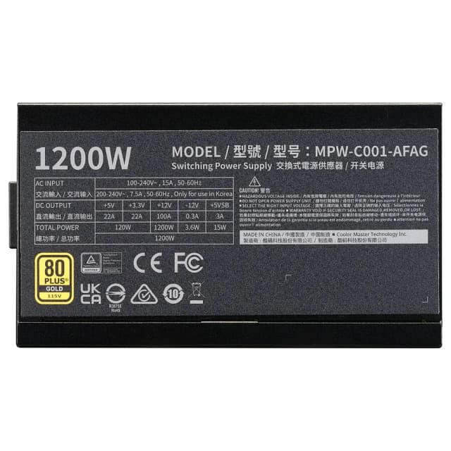 Cooler Master Elite Gold 1200 Full Modular ATX 3.1