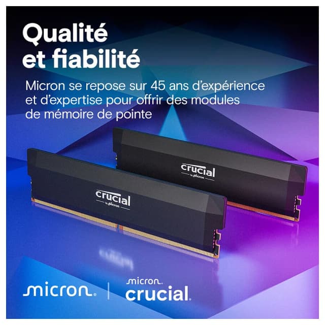 Crucial Pro DDR5 Overclocking 2x32Go 6000MHz CL40