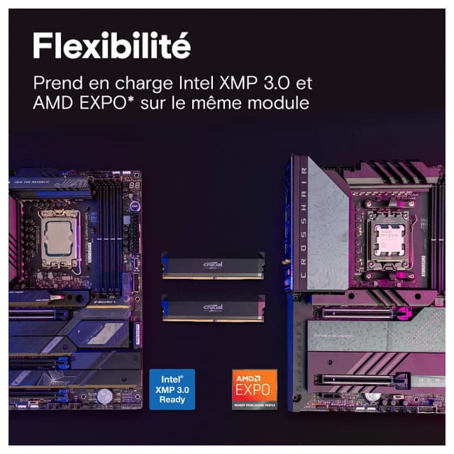 Crucial Pro DDR5 Overclocking 2x32Go 6000MHz CL40