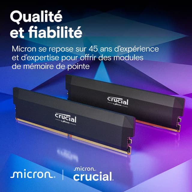 Crucial Pro Overclocking DDR5 2x32Go 6000MHz CL40