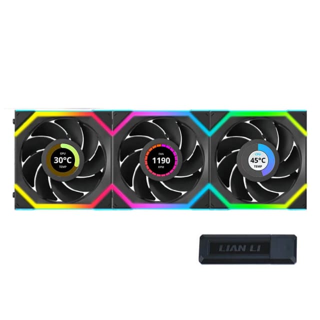 Lian Li Uni Fan SL Wireless LCD 120mm x3
