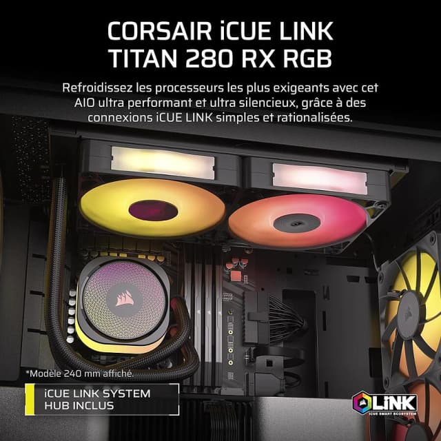 Corsair iCUE Link Titan 280 RX RGB Black