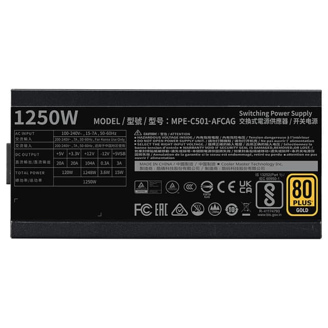 Cooler Master MWE Gold 1250 Full Modular V2 ATX 3.1